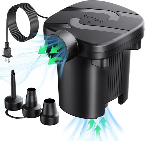 Electric Air Pump - Quick-Fill Portable AC110-120V for Inflatables, Mattresses & Pool Floats