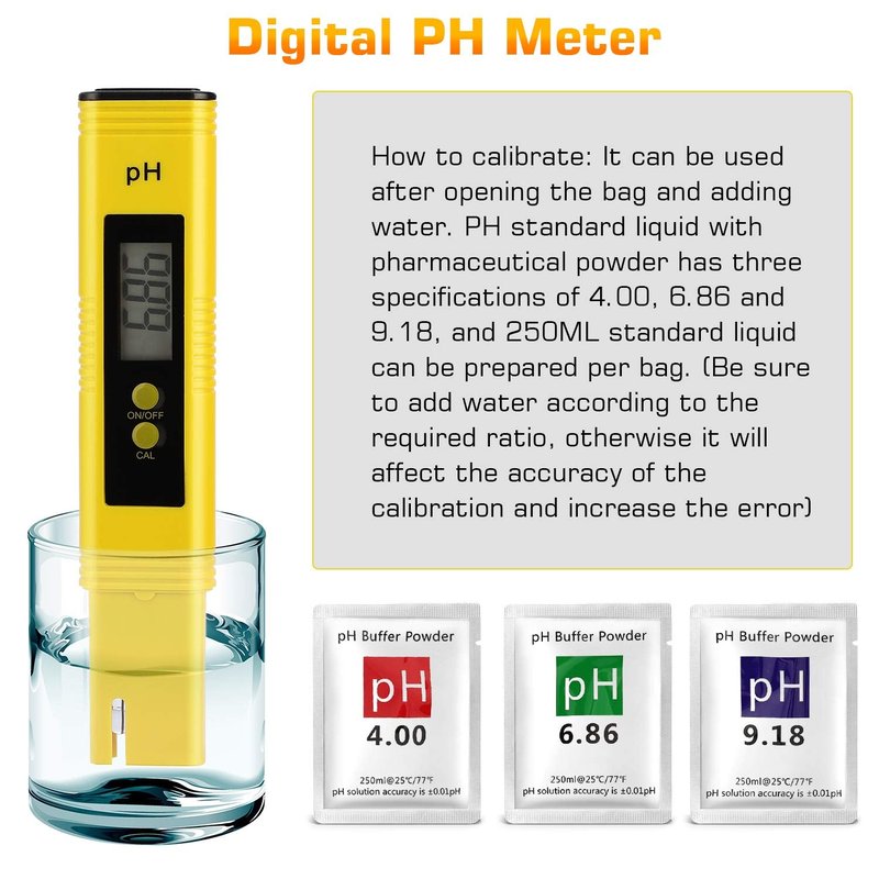 PH Meter for Water Hydroponics Digital PH Tester Pen 0.01 High Accuracy Pocket Size with 0-14 PH Measurement Range for Household Drinking, Pool and Aquarium (pH Meter 4PCS)