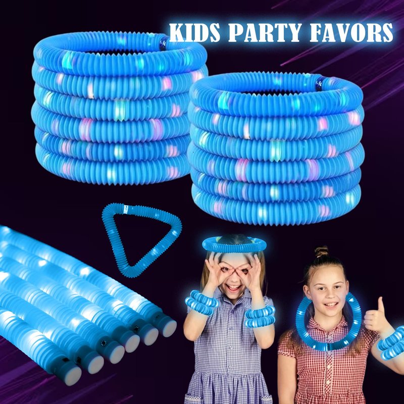 ERGDUTNK Blue 6PCS Glow Sticks Stocking Stuffers Party Favors-Glow in The Dark Party Supplies for Kids and Adults, Perfect for Festivals, Birthday Parties, Raves, Concerts, and Camping Decorations