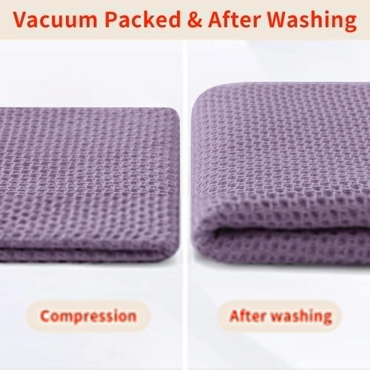 Homaxy 100% Cotton Waffle Weave Kitchen Dish Towels, Ultra Soft Absorbent Quick Drying Cleaning Towel, 13 x 28 Inches, 4-Pack, Lavender