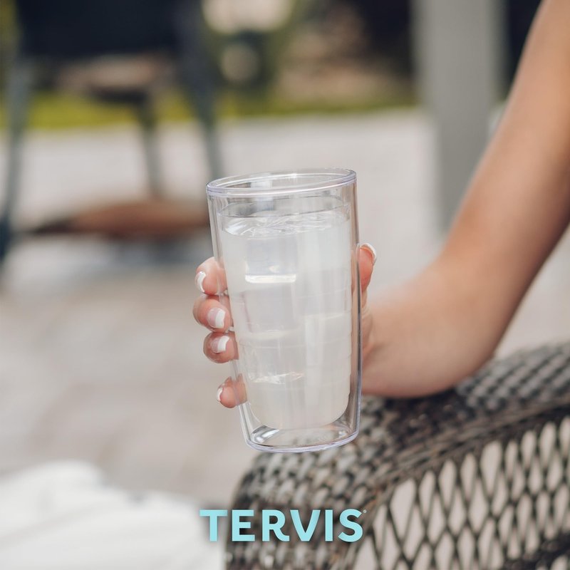 Tervis Romantic Embossed Hobnail Collection Made in USA Double Walled Insulated Tumbler Travel Cup Keeps Drinks Cold & Hot, 16oz, River Rock