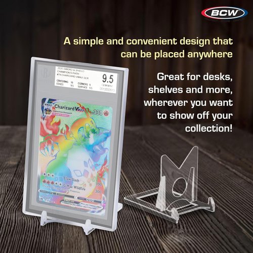 2-Piece Card Display Stands for Top Loaders & Screwdowns | 20 Pack Trading Card Holders