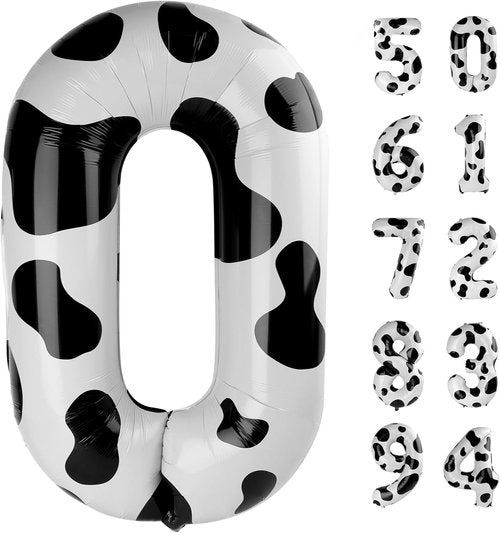 Cow Print Number Balloon - 40 Inch 0 Balloon for Farm Birthday Decorations | Party Supplies for Girls