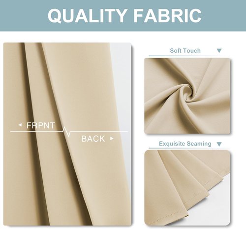 ChrisDowa Blackout Curtains - Thermal Insulated Grommet Room Darkening Panels, 95 Inch Long | Biscotti Beige, 2 Panels Set
