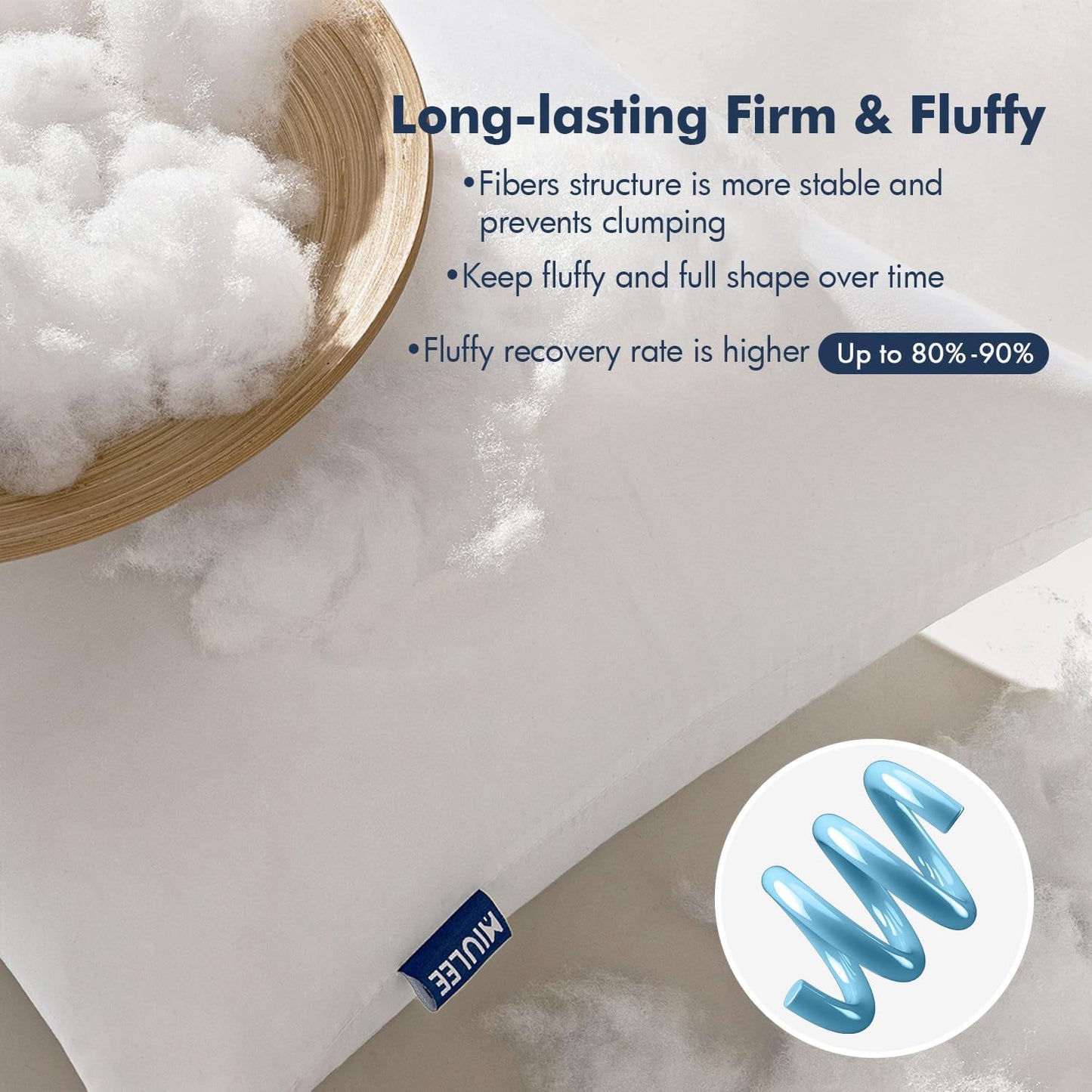MIULEE Throw Pillow Inserts - Pack of 4, 16x16 Inch, 100% Virgin Fiber Filling for Bed & Couch