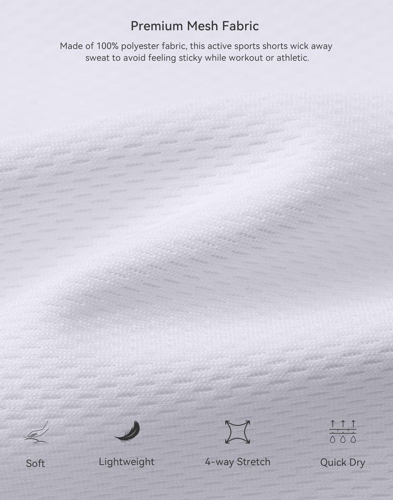G Gradual Men's Athletic Shorts with Pockets 9" / 11" Long Basketball Shorts Lightweight Quick Dry Gym Workout Shorts for Men(White,4XL)