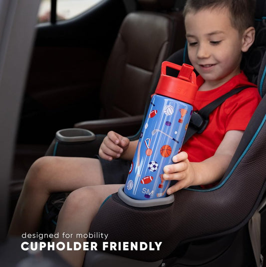 Simple Modern Kids Summit Water Bottle with Straw Lid | 18oz Stainless Steel Cup Insulated Tumbler for Girls, School | Strawberries on Cream