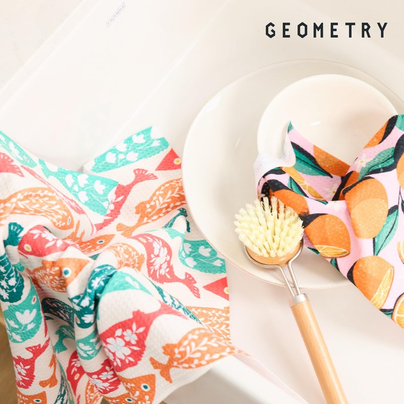 GEOMETRY Kitchen Tea Towels - Quick Dry Microfiber Dish Towels for Kitchen Roses for You, 18" x 30" 2-Pack