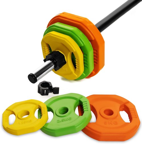 Adjustable Barbell Weight Plates Set for Home Gym - AmStaff Fitness Cardio Pump