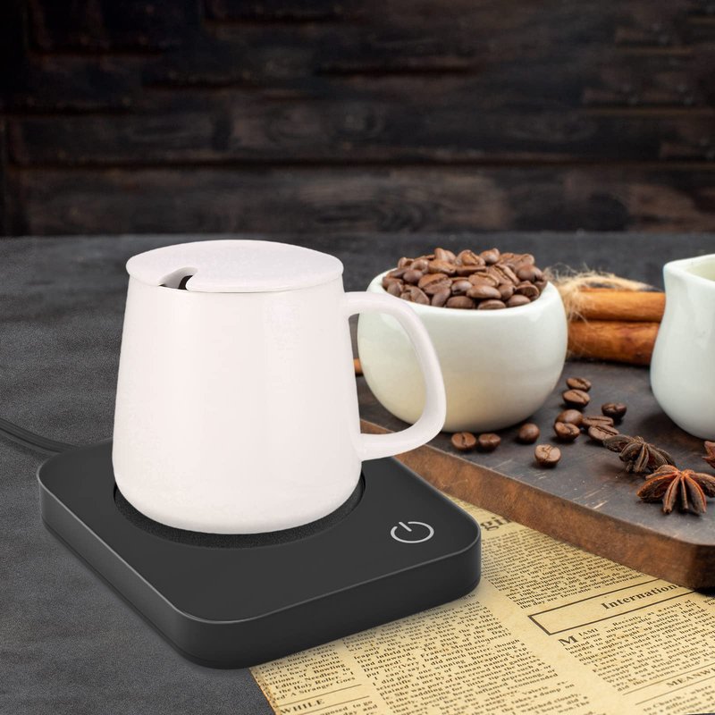 VOBAGA Coffee Cup with Lid and Flat-Bottom, 13 oz Tea Mug for Daily Use Warming Coffee&Tea (Black)