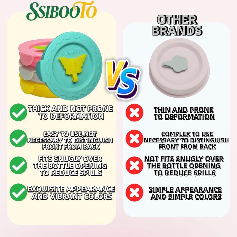 SSIBOOTO 4 Pack Silicone Mason Jar Lids with Straw Hole,Mason Jar Drinking Lids for Ball, Kerr and More,Fit Regular Mouth & Wide Mouth,Leak-Proof,Dishwasher Safe (Single Color)