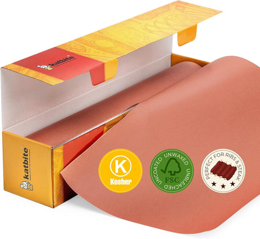 Skiennix Butcher Paper Roll - 18" x 200' Unbleached & Uncoated for Sublimation | Pink Unwaxed Smoking Paper with Dispenser Box