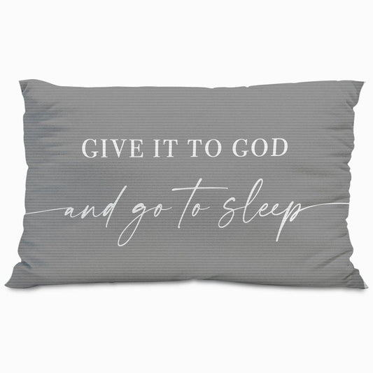 Knibeo Give It to God and Go to Sleep, Decorative Corduroy Pillows Cover for Bed,Corduroy Pillows Cover for Bed,12x20 Inch Pillow Case,Decorative Corduroy Pillows Cover for Room（Gray 12" x 20"）