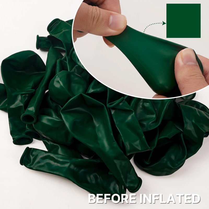 PartyWoo Dark Green Balloons 155pcs Different Sizes of 18 12 10 5 Inch Emerald Hunter Forest Green Balloon Arch Kit for Birthday Christmas Graduation Dinosaur Jungle Theme Party Decorations Green-Y56