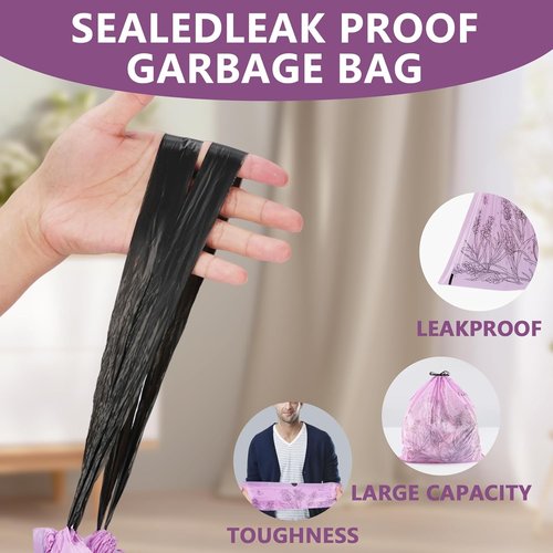 Colorful 4 Gallon Trash Bags by [Brand Name] - Tear-Resistant Drawstring Design for Easy Disposal | 50 Count