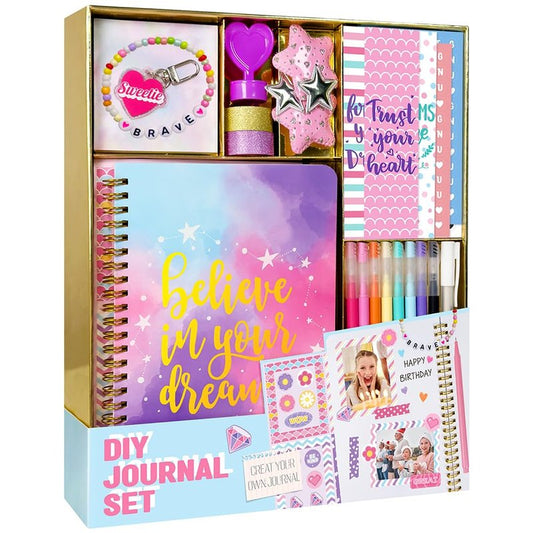 Nollh DIY Journal Kit for Girls - 200+PCS Teen Tween Girl Gifts Trendy Stuff, Stocking Stuffers, Scrapbook Supplies Stationery Set, Art Crafts Kit - Ideal Gifts for 8 9 10 11 12 13 14 Year Old Girl