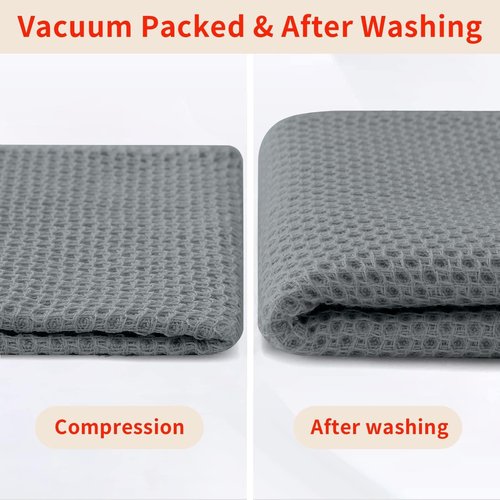 Homaxy 100% Cotton Waffle Weave Kitchen Dish Cloths, Ultra Soft Absorbent Quick Drying Dish Towels, 12 x 12 Inches, 8-Pack, Grey
