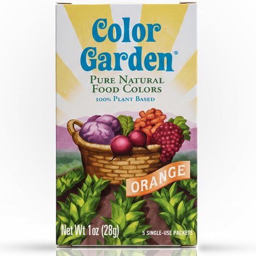 Color Garden Pure Natural Food Coloring - Orange | Plant-Based, Vegan, Non-Toxic Liquid Dye, 5 ct 1 oz