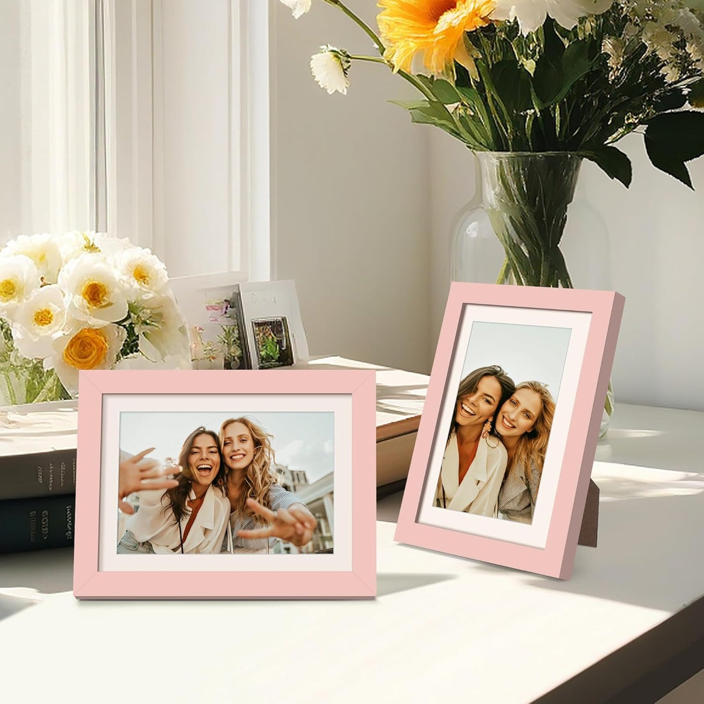Upsimples 5x7 Picture Frame - Versatile Display for 4x6 or 5x7 Photos | Stylish Pink, 1 Pack