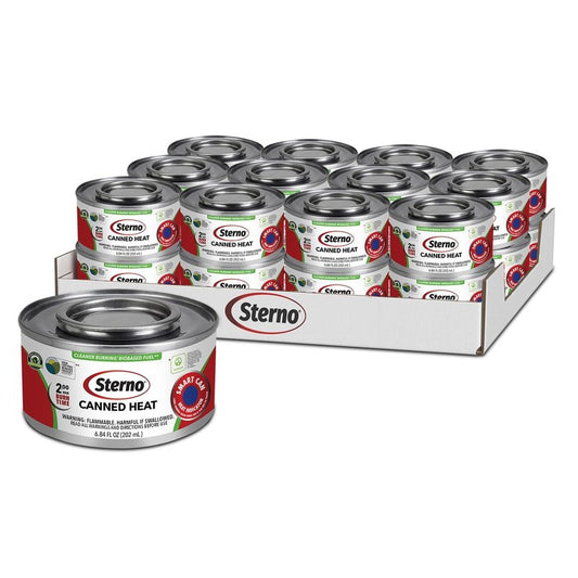 Sterno Ethanol Gel Chafing Fuel 2 Hr Canned Heat 6.8 OZ cans - case of 24,Metal