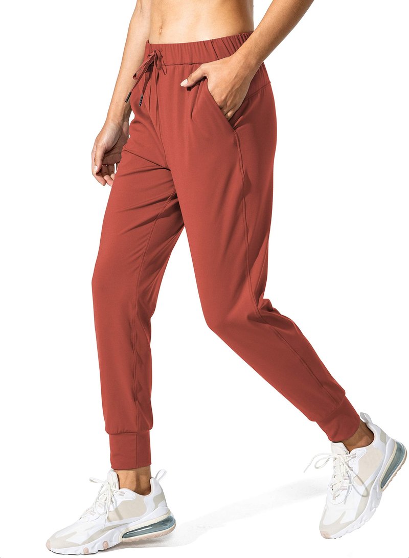 SANTINY Women's Joggers Pants Pockets Drawstring Running Sweatpants for Women Lounge Workout Jogging(Savannah Red_XS)