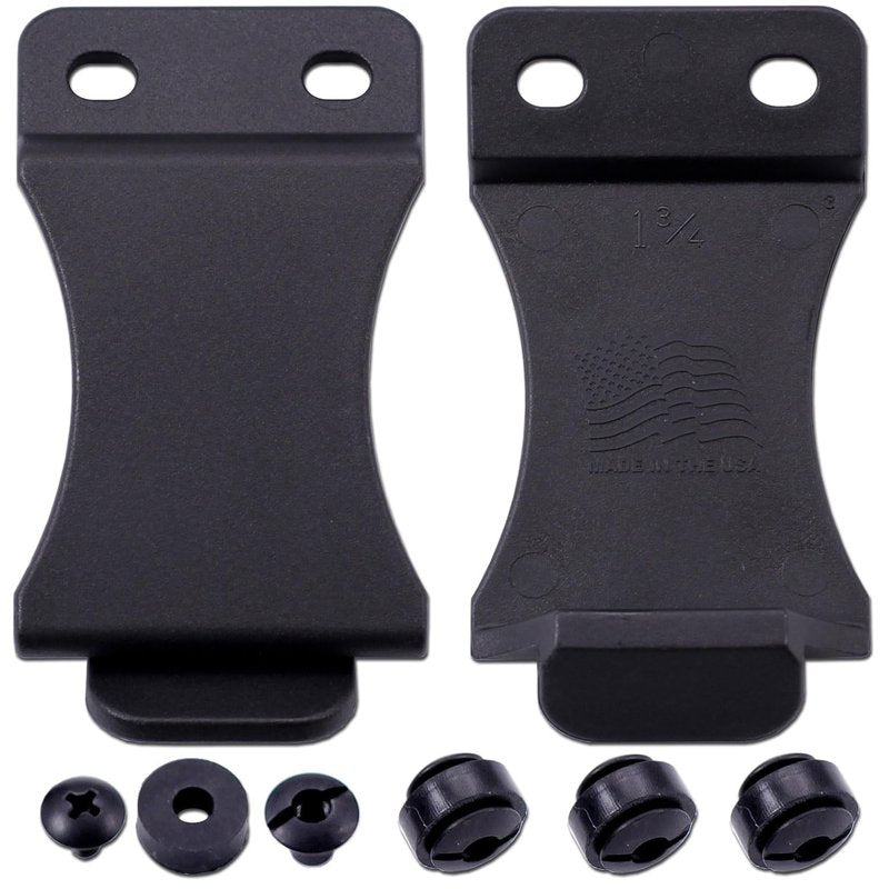 [2PCS] HolsterSmith FOMI Holster Clip for 1.50 Inch Belts – IWB/OWB with Mounting Hardware – USA Made - Adjustable Cant - for Kydex Holsters, Knife Sheaths, Inside Waistband Clips