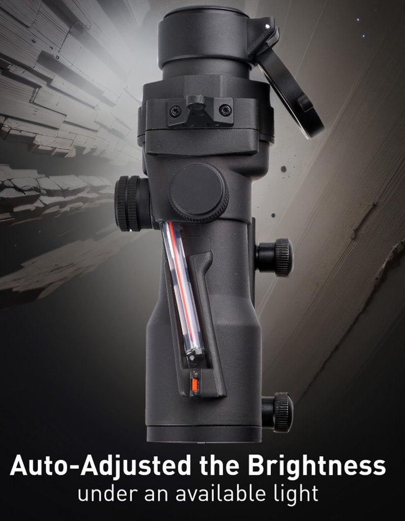 CTOPTIC 4x32 Red Fiber Dot Scope with Sight System for Picatinny 20mm Rail Yotto 7.62 x 39 Laser Sight (rd)