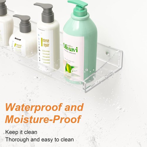 Clear Acrylic Floating Shelves by [Brand Name] - Versatile Wall Organizer for Bathroom, Bedroom & Living Room | 3-Pack