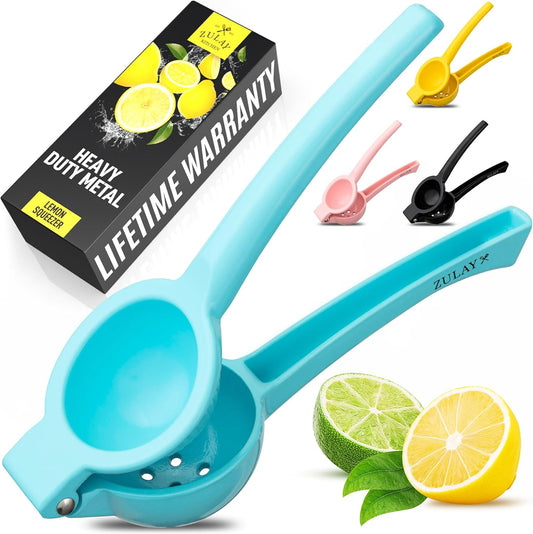 Zulay Premium Quality Lemon Squeezer - Manual Citrus Juicer for Maximum Juice Extraction | Light Blue