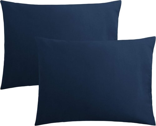 FLXXIE Pillow Cases - Soft Microfiber Standard Size Pillow Covers | Wrinkle & Stain Resistant, Navy, 20x26 (2 Pack)