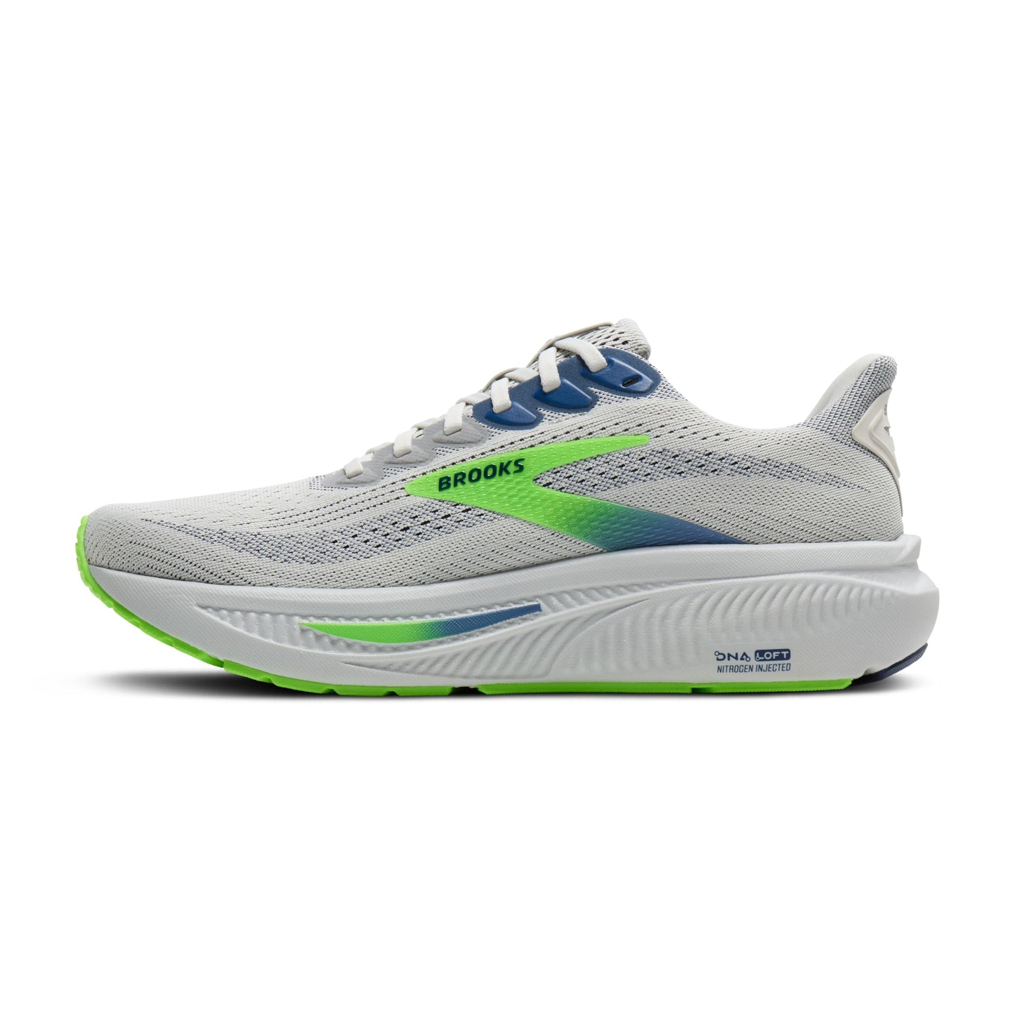Brooks Men's Ghost 17Sneaker, Oyster Beacon Blue Gecko, 7.5 US