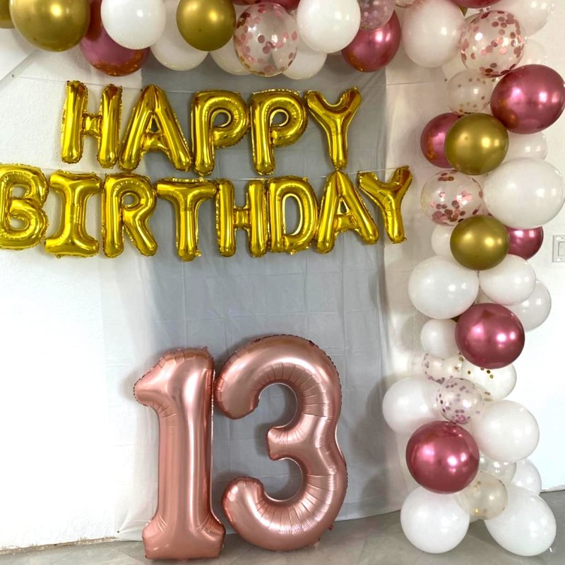 Rose Gold 1 Balloons, 40 Inch Giant Helium Foil Number 0-9 for Girls, Self Inflating Digit 1st Birthday Balloon for Women Anniversary Baby Shower New Year Engagement Party Decorations Supplies