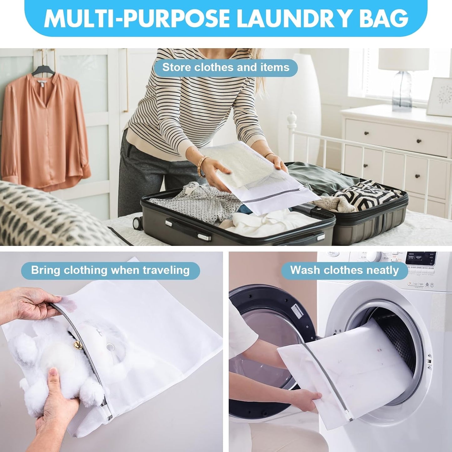 Skiennix Mesh Laundry Bags - Durable Delicate Wash Bags, 3 Sizes (Large, Medium, Small)
