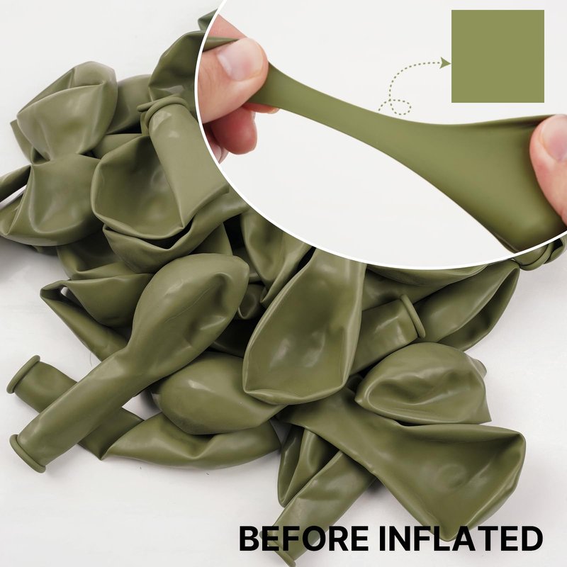 PartyWoo Sage Green Balloons 100pcs Different Sizes of 36 18 12 10 5 Inch Olive Boho Green Latex Balloon Arch Kit for Wedding Birthday Dinosaur Jungle Golf Football Theme Party Decorations Green-F11