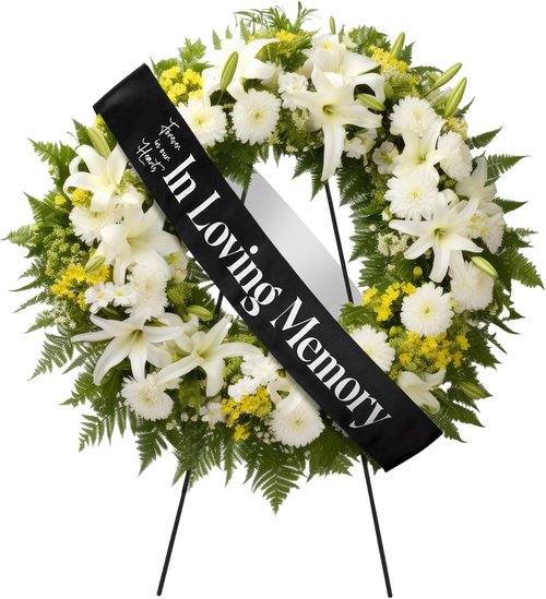 Fanfanwin Funeral Sash - Memorial Ribbon for Casket or Wreath | 58x4'' Black, In Loving Memory