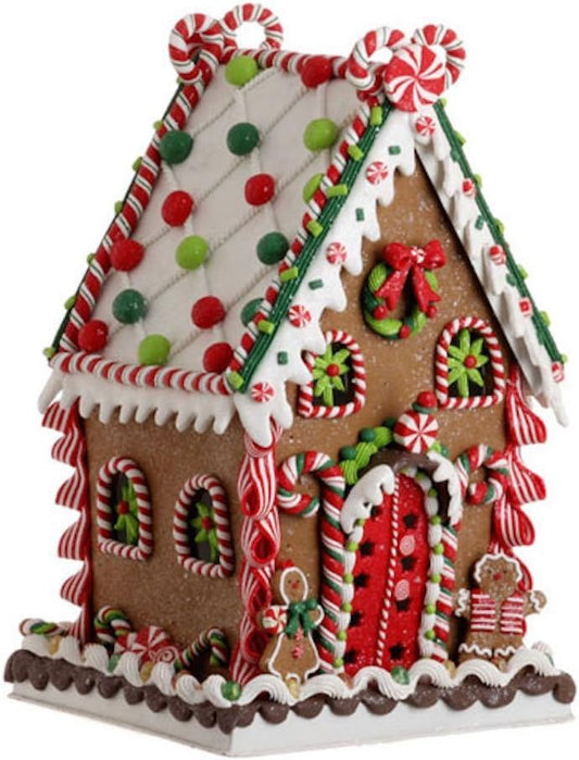RAZ Imports - Multicolored Gingerbread House Decor - 13.5-Inch Festive Holiday Accent