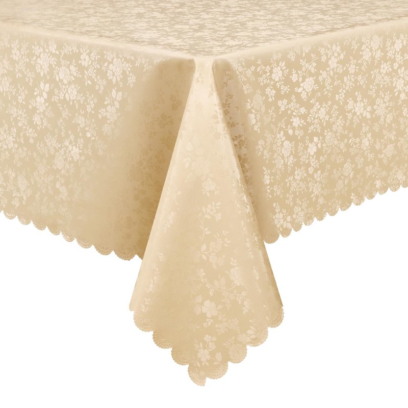 Smiry Rectangle Table Cloth, Waterproof Heavy Duty Vinyl Tablecloths, Wipeable Washable Table Cover for Kitchen and Dining Room (Champagne, 60" X 120")