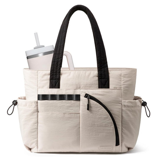 LOVEVOOK Women's Tote Handbags, Puffer Bag and Work Bags with Compartment for Women, Lightweight Quilted Nurse Shoulder Daily