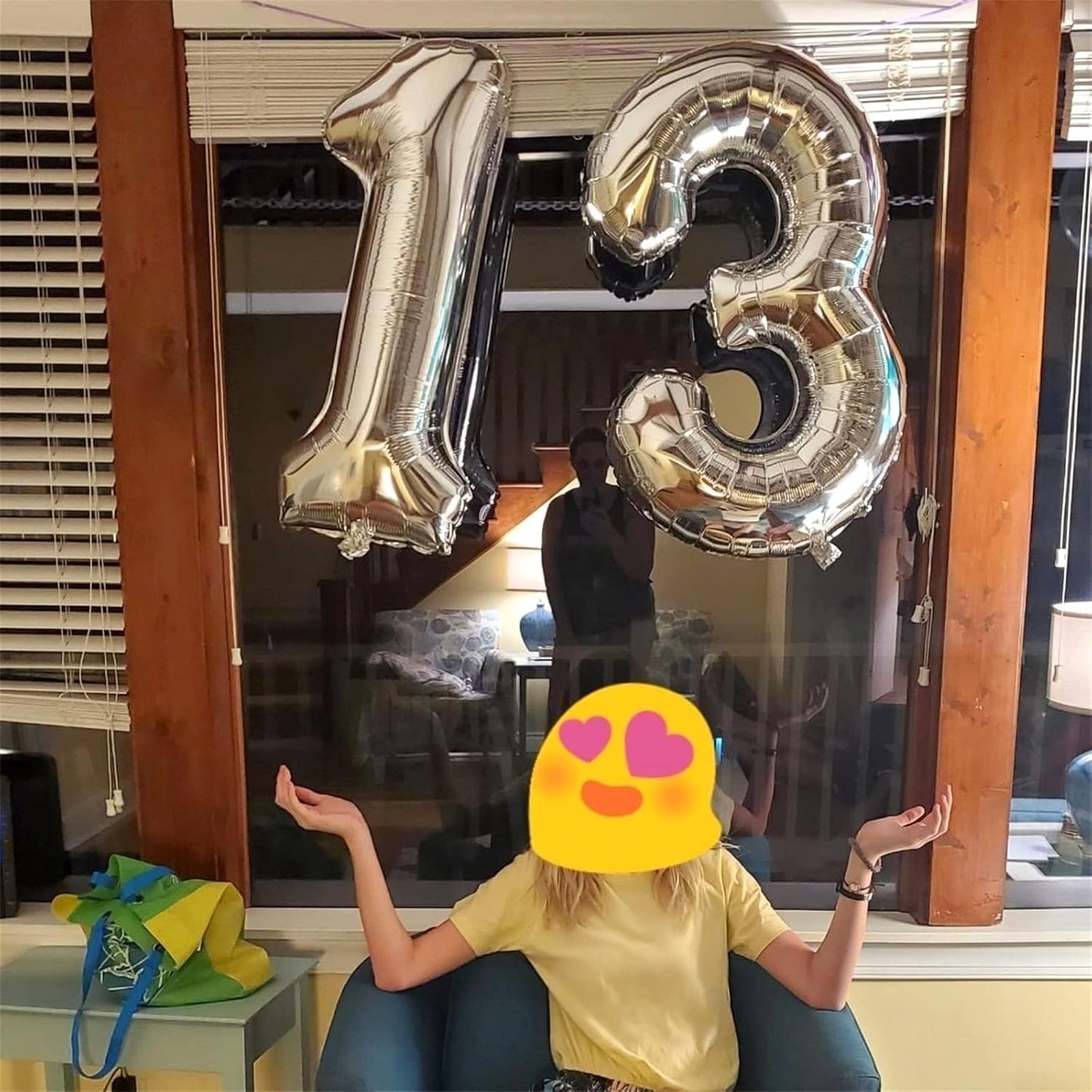 Skiennix Silver 3rd Birthday Balloon - 40 Inch Giant Helium Foil Number 3 - Self-Inflating Decor