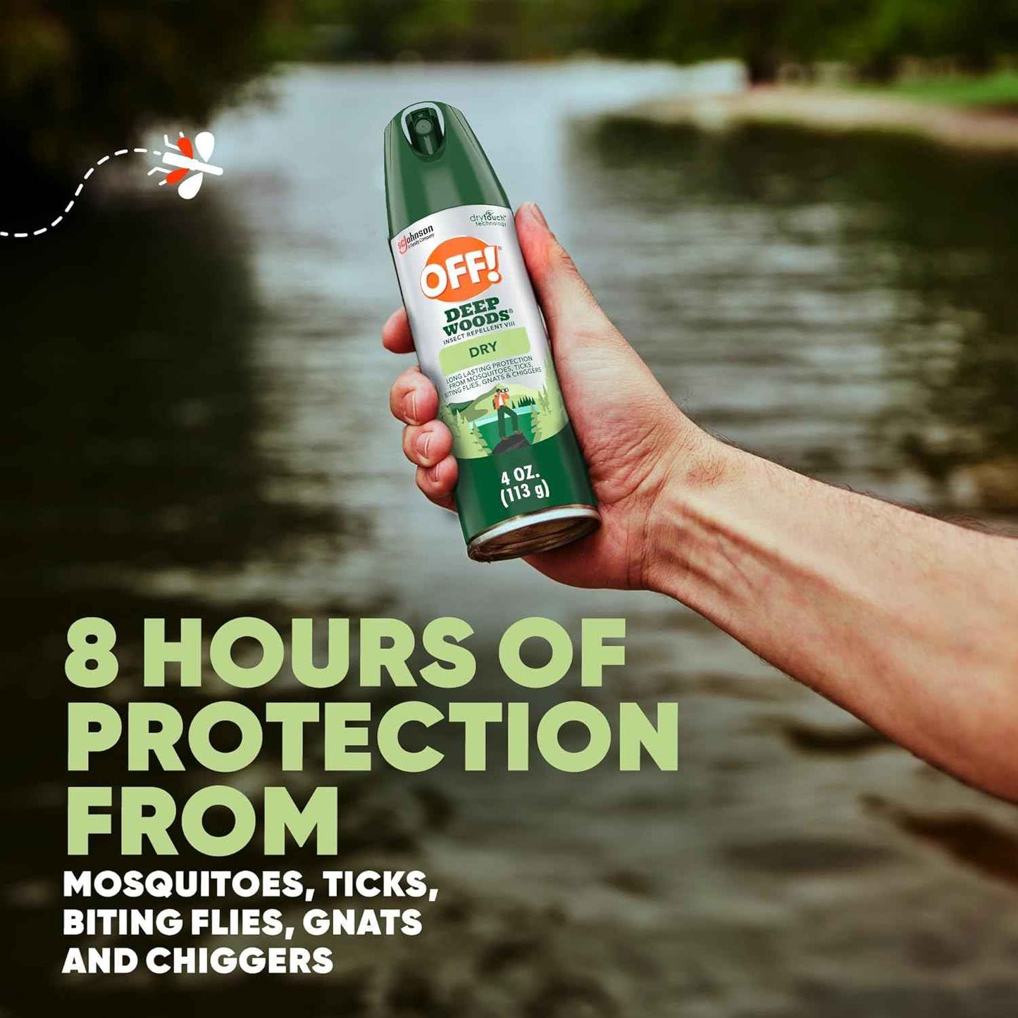 OFF! Deep Woods Mosquito & Tick Repellent Spray - 4 Oz, Non-Greasy, 2 Pack
