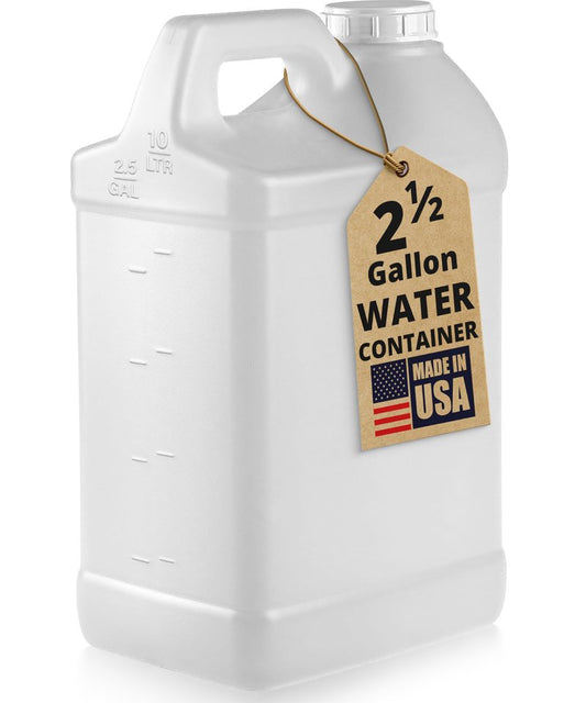 kitchentoolz 2.5 Gallon Water Jug – Water Container Heavy-Duty HDPE Carboy for Automotive Used Oil Container & Liquid Storage – 10 Liter Water Jugs with Secure Lid – Made in USA