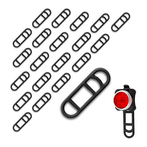 BRBASAP 20 Pieces Silicone Straps for Bike Lights Durable Rubber Band Mounts for Bicycle Headlight Handlebar Bracket Wheel Rack Replacement Cycle Holder Ideal for Flashlight and Light Sets