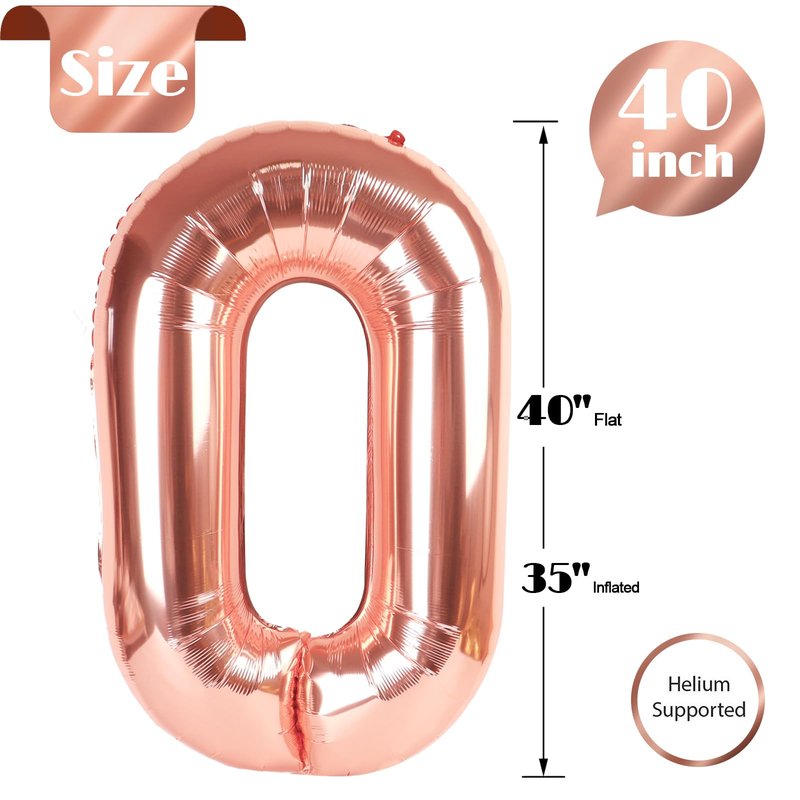 Rose Gold Number 23 Balloon 40 inch, 23 Number Balloons, 23rd Birthday Decorations, 23 Year Old Women Men Rose Gold Party Supplies