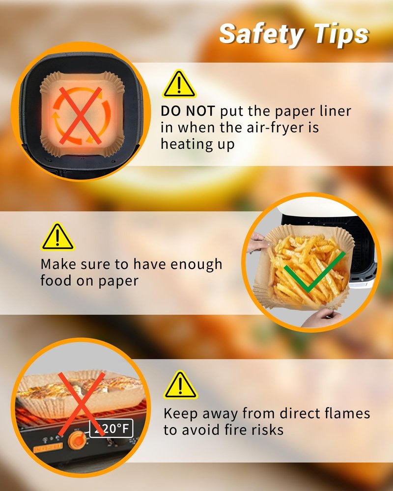 500Pcs Air Fryer Paper Liners, 8” Square Disposable Parchment Paper Liner for 5-8 QT Air Fryer, Non-Stick, Oil Proof Unbleached Airfryer for Baking, Roasting Microwave