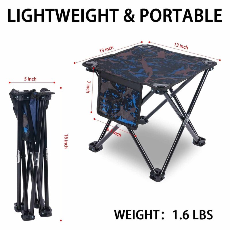 VOLIXOD Folding Portable Camping Stool for Adults, Lightweight Collapsible Stool for Outdoor Footrest Fishing Hiking Gardening and Beach with Carry Bag(400 LBS Capacity)