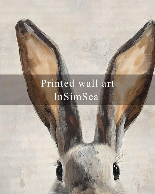InSimSea Framed Canvas Wall Art - Cute Easter Bunny Decor for Kids' Room | 12x16in Aesthetic Artwork