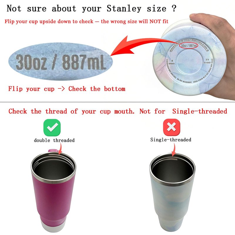 ANTAND 30oz Leak Proof Lid for Stanley Quencher H2.0 Tumbler, Flip Straw Lid Replacement 30 oz Tumbler No Spill Cover Top for Stanley Protour Stanley Cup Accessories, 2 Pack(Cream,Black)