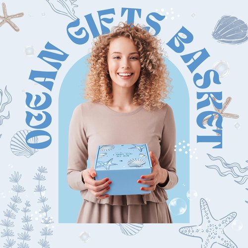 Gifts for Women, 8pcs Ocean Happy Birthday Gifts for Women, Christmas Ideas Inspirational Get Well Soon Gift Baskets Mothers Day Box w/ Seashell Tote Bag for Her Mom Sister Friend Friendship