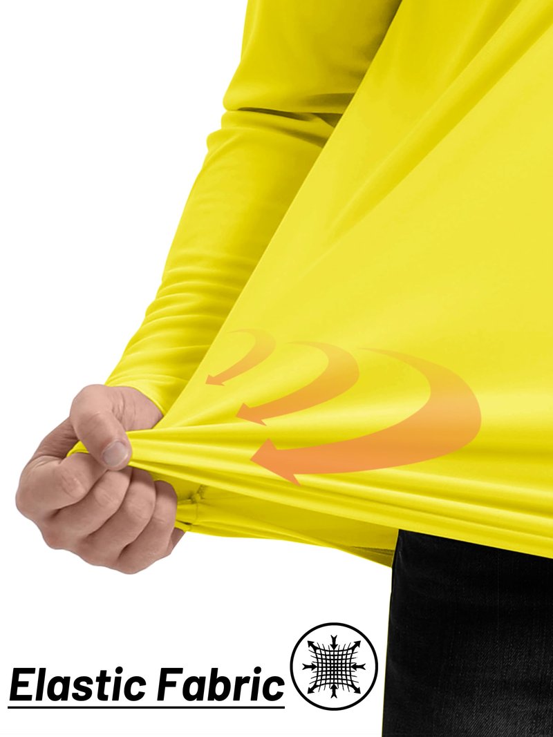 TACVASEN Swim Shirts for Men Rash Guard Sun Shirt Long Sleeve Dry Fit Mens Sun Protection Cooling Athletic UV T-Shirts Outdoor Yellow XL