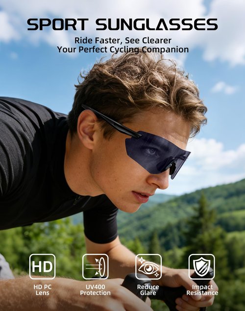 Innerking Cycling Glasses Photochromic Sunglasses for Men Women, TR90 Discoloration HD Bike Glasses Frame with 400 UV Protection, Fishing Baseball Pickleball Soft Ball